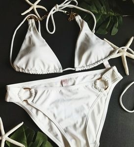 Be the spotlight! White hot little number bikini!